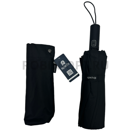 Зонт автомат мужской 3 сл., ROBIN 610, прямая ручка подпальчики, 25"(63.5см)Х16к, эпонж 210т, 112 см(диаметр), 675 г, 1 рассцветка фото детальное