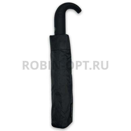 Зонт полуавтомат мужской 3 сл., Unipro 128, ручка полкрюк, 23"(58.5см)Х8к, нейлон, (диаметр),  г, , черный фото детальное
