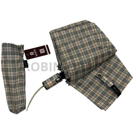 Зонт автомат женский 3 сл., ROBIN 3362, прямая ручка , 23"(58.5см)Х9к, эпонж 210т, 101 см(диаметр), 439 г, 3 рассцветка, клетка фото детальное