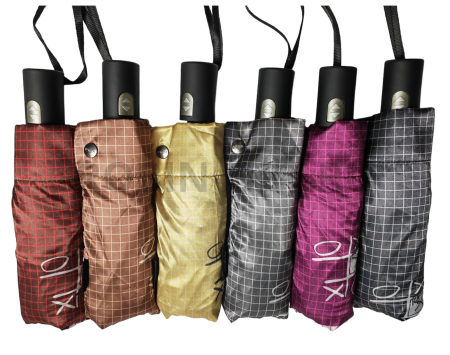 Зонт автомат женский 4 сл., ROBIN 4116, прямая ручка , 21.6"(55см)Х8к, сатин, 94 см(диаметр),  г, 6 рассцветка, крестики-нолики фото детальное