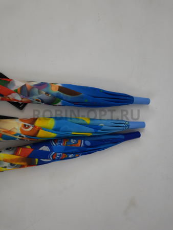 Зонт детский трость PICCO 090, полуавтомат, ручка крюк, пластик, 48 см, полиэстер, 8 спиц, Фибергласс, щенячий патруль фото детальное