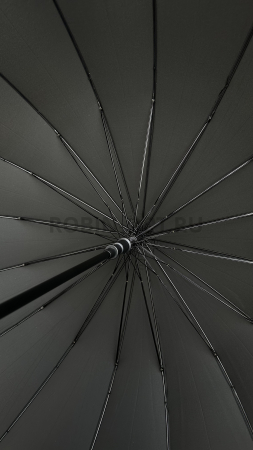Зонт полуавтомат мужской трость, ROBIN 1720, прямая ручка , 27"(68см)Х16к, эпонж 210т, (диаметр),  г, , черный фото детальное