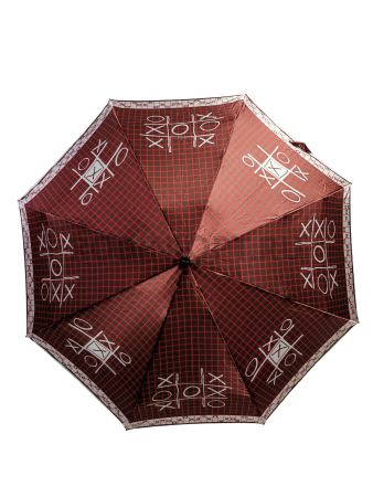 Зонт автомат женский 4 сл., ROBIN 4116, прямая ручка , 21.6"(55см)Х8к, сатин, 94 см(диаметр),  г, 6 рассцветка, крестики-нолики фото детальное