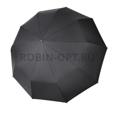 Зонт автомат мужской 3 сл., Три слона M6310, прямая длинная ручка , 25"(63.5см)Х10к, эпонж, (диаметр),  г, , черный фото анонса