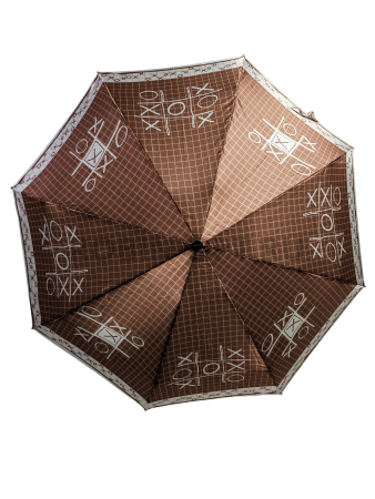 Зонт автомат женский 4 сл., ROBIN 4116, прямая ручка , 21.6"(55см)Х8к, сатин, 94 см(диаметр),  г, 6 рассцветка, крестики-нолики фото детальное