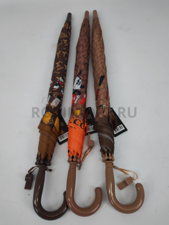 Зонт детский трость PICCO 087, полуавтомат, ручка крюк, пластик, 53 см, полиэстер, 8 спиц, Фибергласс, микки маус фото детальное