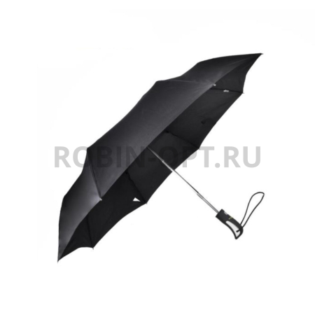 Зонт полный автомат мужской 3 сл., Три слона M7900, прямая ручка , 27.5"(70см)Х9к, полиэстер, (диаметр),  г, , черный фото детальное
