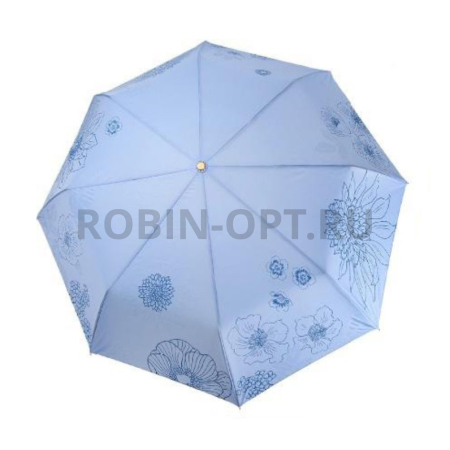 Зонт полный автомат женский 3 сл., Три слона L3897-E, прямая ручка , 23"(58.5см)Х8к, эпонж, (диаметр),  г, , нарисованный цветок фото детальное