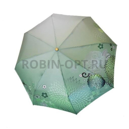 Зонт автомат женский 3 сл., Три слона L3680-B, прямая ручка , 23.6"(60см)Х8к, полиэстер, (диаметр),  г, , узор в цветочек (яркий) фото детальное