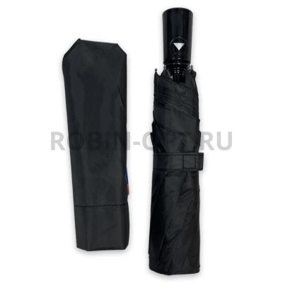 Зонт полуавтомат мужской 3 сл., YuzonT 514, прямая ручка , 23"(58.5см)Х8к, нейлон, (диаметр),  г, , черный фото анонса