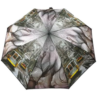 Зонт автомат женский 4 сл., DINIYA 202, прямая ручка , 21"(54см)Х8к, сатин, (диаметр),  г, , город фото анонса