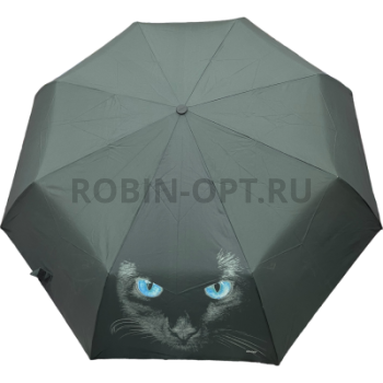 Зонт автомат женский 3 сл., DINIYA 236, прямая ручка , 23"(58.5см)Х9к, эпонж, (диаметр),  г, , кошки фото анонса