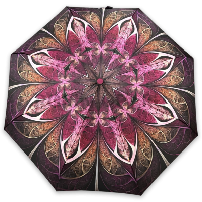 Зонт автомат женский 3 сл., DINIYA 158, прямая ручка , 23"(58.5см)Х9к, сатин, (диаметр),  г, , абстракция фото анонса