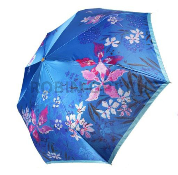 Зонт автомат женский 3 сл., Три слона L3825 R, прямая ручка , 23"(58.5см)Х8к, полиэстер, 100 см(диаметр),  г, 5 расцветка, цветы фото детальное