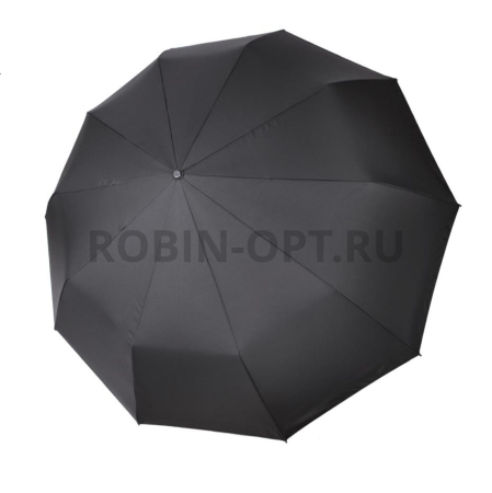 Зонт автомат мужской 3 сл., Три слона M6310, прямая длинная ручка , 25"(63.5см)Х10к, эпонж, (диаметр),  г, , черный фото детальное