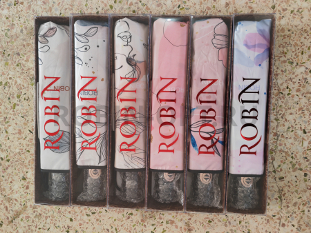 Зонт автомат женский 3 сл., ROBIN 3327, прямая ручка , 23"(58.5см)Х9к, эпонж 210т, 100 см(диаметр), 438 г, 6 рассцветка, абстракци фото детальное