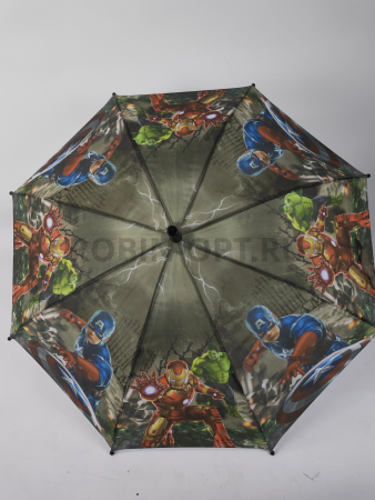 Зонт полуавтомат детский трость, PICCO 074, ручка крюк, 19"(48см)Х8к, полиэстер, (диаметр),  г, , мстители фото детальное