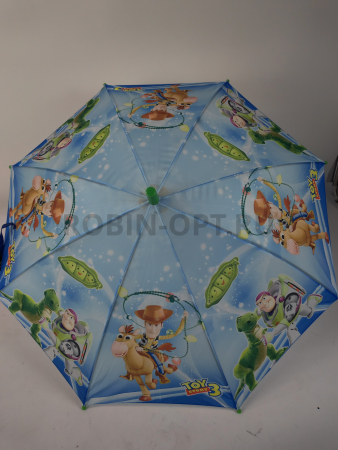 Зонт полуавтомат детский трость, PICCO 072, ручка крюк, 19"(48см)Х8к, полиэстер, (диаметр),  г, , история игрушек фото детальное