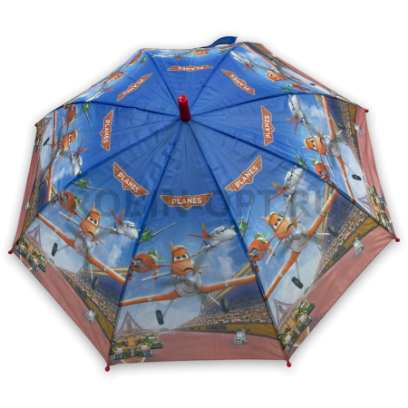 Зонт детский трость DINIYA 2225, полуавтомат, ручка крюк, пластик, 48 см, эпонж, 8 спиц, пластик фото детальное