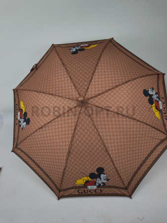 Зонт детский трость PICCO 087, полуавтомат, ручка крюк, пластик, 53 см, полиэстер, 8 спиц, Фибергласс, микки маус фото детальное