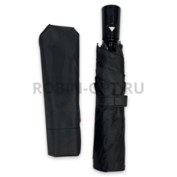 Зонт полуавтомат мужской 3 сл., YuzonT 514, прямая ручка , 23"(58.5см)Х8к, нейлон, (диаметр),  г, , черный фото анонса