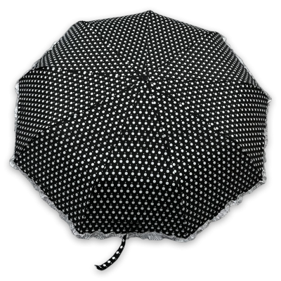 Зонт полуавтомат женский 3 сл., DINIYA 2775, прямая ручка , 23"(58.5см)Х9к, полиэстер, (диаметр),  г, , горошек фото анонса