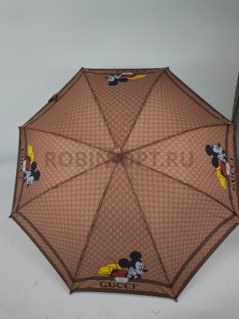 Зонт детский трость PICCO 087, полуавтомат, ручка крюк, пластик, 53 см, полиэстер, 8 спиц, Фибергласс, микки маус фото детальное