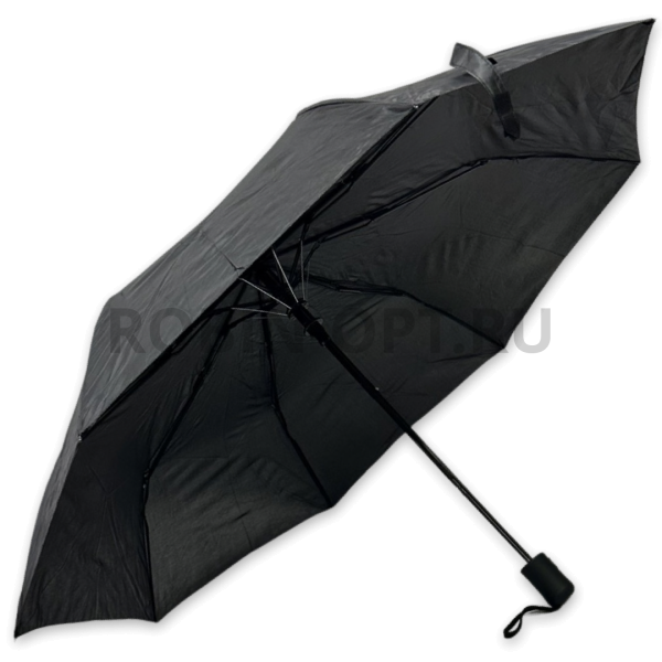 Зонт полуавтомат мужской 3 сл., Unipro 127, прямая ручка , 23"(58.5см)Х8к, нейлон, (диаметр),  г, , черный фото детальное