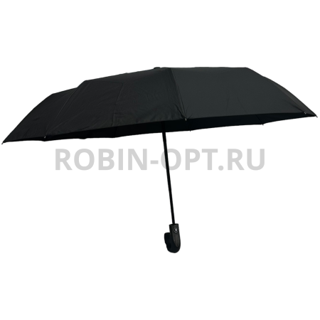 Зонт автомат мужской 3 сл., ROBIN 462, прямая ручка , 23"(58.5см)Х9к, эпонж 260т, 100 см(диаметр), 489 г, 1 расцветка, черный фото детальное