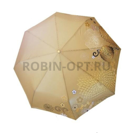 Зонт автомат женский 3 сл., Три слона L3680-B, прямая ручка , 23.6"(60см)Х8к, полиэстер, (диаметр),  г, , узор в цветочек (яркий) фото детальное