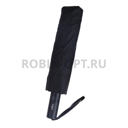 Зонт автомат мужской 3 сл., Три слона M6100, прямая ручка , 23.6"(60см)Х10к, полиэстер, (диаметр),  г, , черный фото детальное