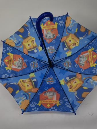 Зонт детский трость PICCO 090, полуавтомат, ручка крюк, пластик, 48 см, полиэстер, 8 спиц, Фибергласс, щенячий патруль фото детальное