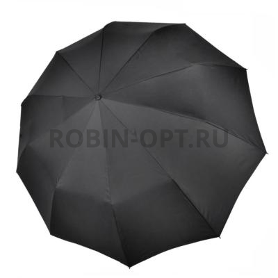Зонт полный автомат мужской 3 сл., Три слона M7100, ручка крюк, 27.5"(70см)Х10к, , (диаметр),  г, , черный фото анонса