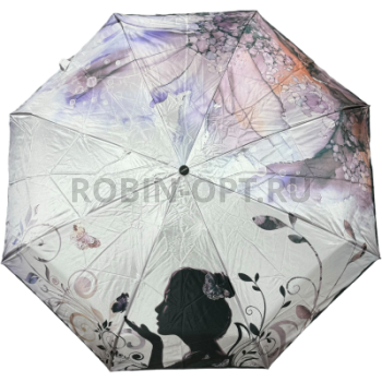 Зонт автомат женский 4 сл., DINIYA 214, прямая ручка , 21.6"(55см)Х8к, сатин, (диаметр),  г, , абстракция фото анонса
