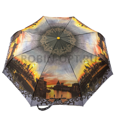 Зонт автомат женский 3 сл., DINIYA 169, прямая ручка , 23"(58.5см)Х9к, сатин, (диаметр),  г, , город фото анонса