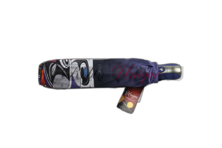 Зонт полуавтомат женский 3 сл., UNIQUE 2025, прямая ручка , 23"(58.5см)Х9к, фотосатин, (диаметр),  г, , переход (край абстракция) фото детальное