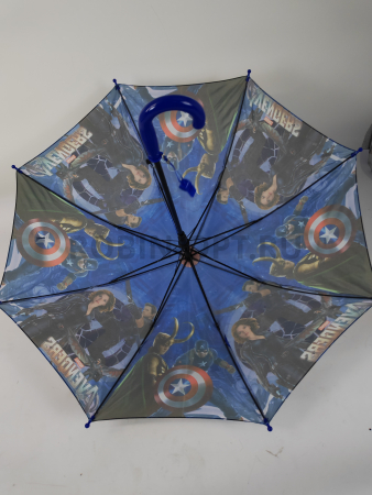 Зонт полуавтомат детский трость, PICCO 074, ручка крюк, 19"(48см)Х8к, полиэстер, (диаметр),  г, , мстители фото детальное