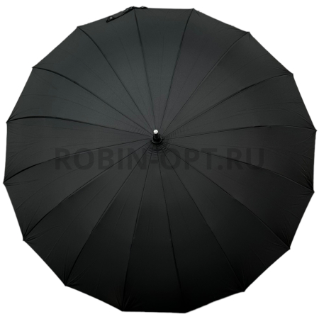 Зонт полуавтомат мужской трость, ROBIN 1722, ручка крюк, 27"(68см)Х16к, эпонж 210т, (диаметр),  г, , черный фото детальное