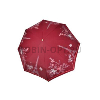Зонт полный автомат женский 3 сл., Три слона L3822, прямая ручка , 23"(58.5см)Х8к, полиэстер, (диаметр),  г, , нарисованный цветок фото анонса