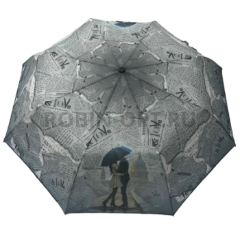 Зонт автомат женский 3 сл., DINIYA 192, прямая ручка , 23"(58.5см)Х8к, эпонж, (диаметр),  г, , Газета фото анонса