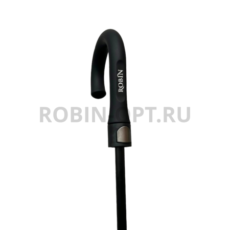 Зонт полуавтомат мужской трость, ROBIN 1722, ручка крюк, 27"(68см)Х16к, эпонж 210т, (диаметр),  г, , черный фото детальное