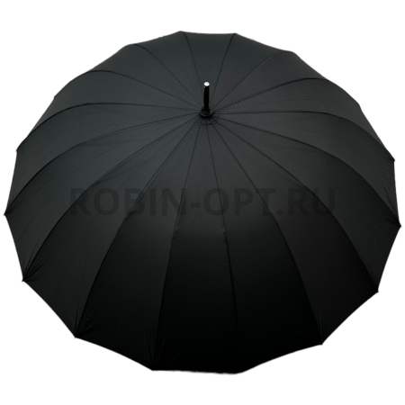 Зонт полуавтомат мужской трость, ROBIN 1722, ручка крюк, 27"(68см)Х16к, эпонж 210т, (диаметр),  г, , черный фото детальное
