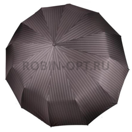 Зонт автомат мужской 3 сл., Три слона M7121, прямая ручка , 27.5"(70см)Х12к, полиэстер, (диаметр),  г, , полоска фото детальное