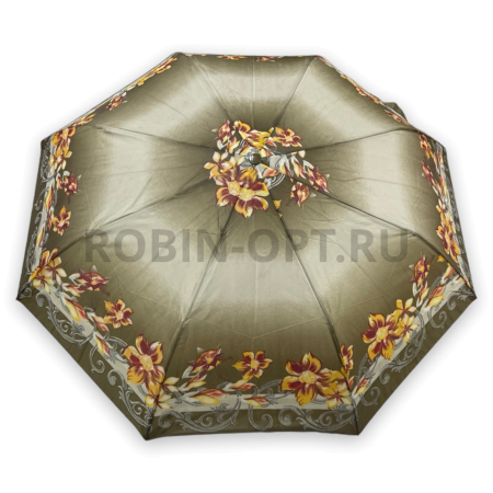 Зонт полуавтомат женский 3 сл., Unipro 2303, прямая ручка , 23"(58.5см)Х8к, нейлон, (диаметр),  г, , цветы фото детальное