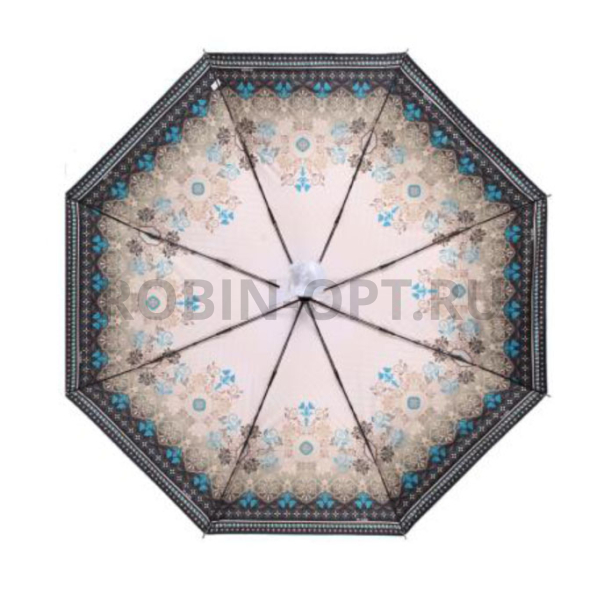 Зонт полный автомат женский 3 сл., Три слона L3855-D, прямая ручка , 23"(58.5см)Х8к, эпонж, (диаметр),  г, , серый и огурцы фото детальное