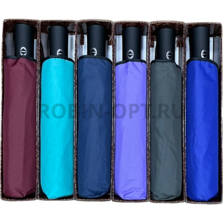 Зонт автомат женский 3 сл., ROBIN 3313, прямая ручка , 23"(58.5см)Х9к, эпонж, 100 см(диаметр), 455 г, , однотонный фото детальное