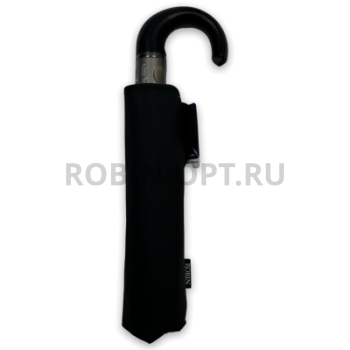 Зонт автомат мужской 3 сл., ROBIN 801, ручка крюк, 27.5"(70см)Х9к, эпонж, 115 см(диаметр), 624 г, 1 рассцветка, черный фото анонса