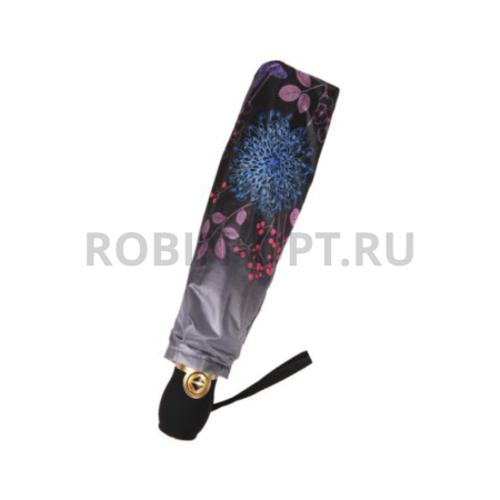 Зонт автомат женский 3 сл., Три слона L3851-С, прямая ручка , 23"(58.5см)Х8к, полиэстер, (диаметр),  г, , цветы фото детальное