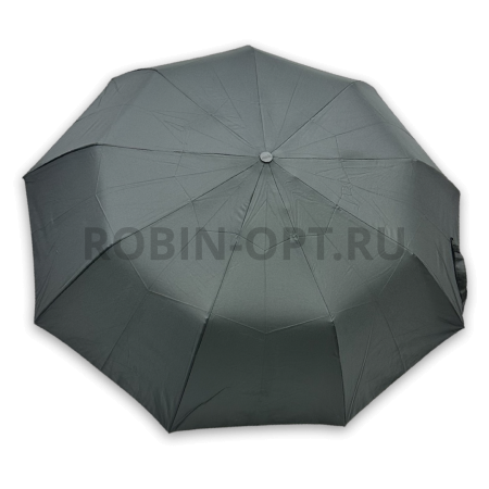 Зонт полуавтомат мужской 3 сл., ROBIN 205, ручка полкрюк, 23"(58.5см)Х9к, эпонж, 96 см(диаметр), 500 г, 1 рассцветка, черный фото детальное