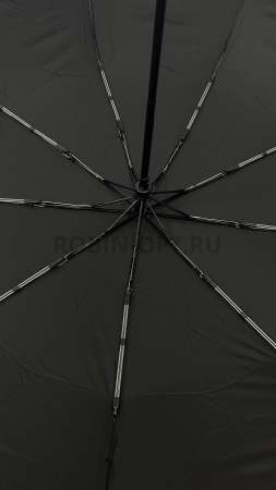 Зонт автомат мужской 3 сл., ROBIN 462, прямая ручка , 23"(58.5см)Х9к, эпонж 260т, 100 см(диаметр), 489 г, 1 расцветка, черный фото детальное